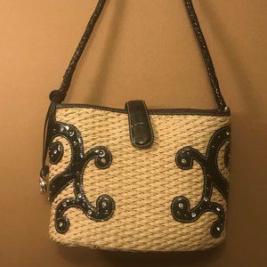 Vintage Brighton Straw and Leather Purse